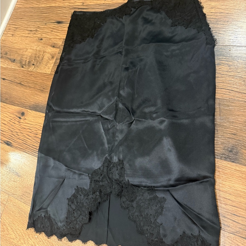 rag & bone Black Lace Trim Chemise